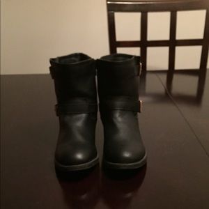 All black leather boots